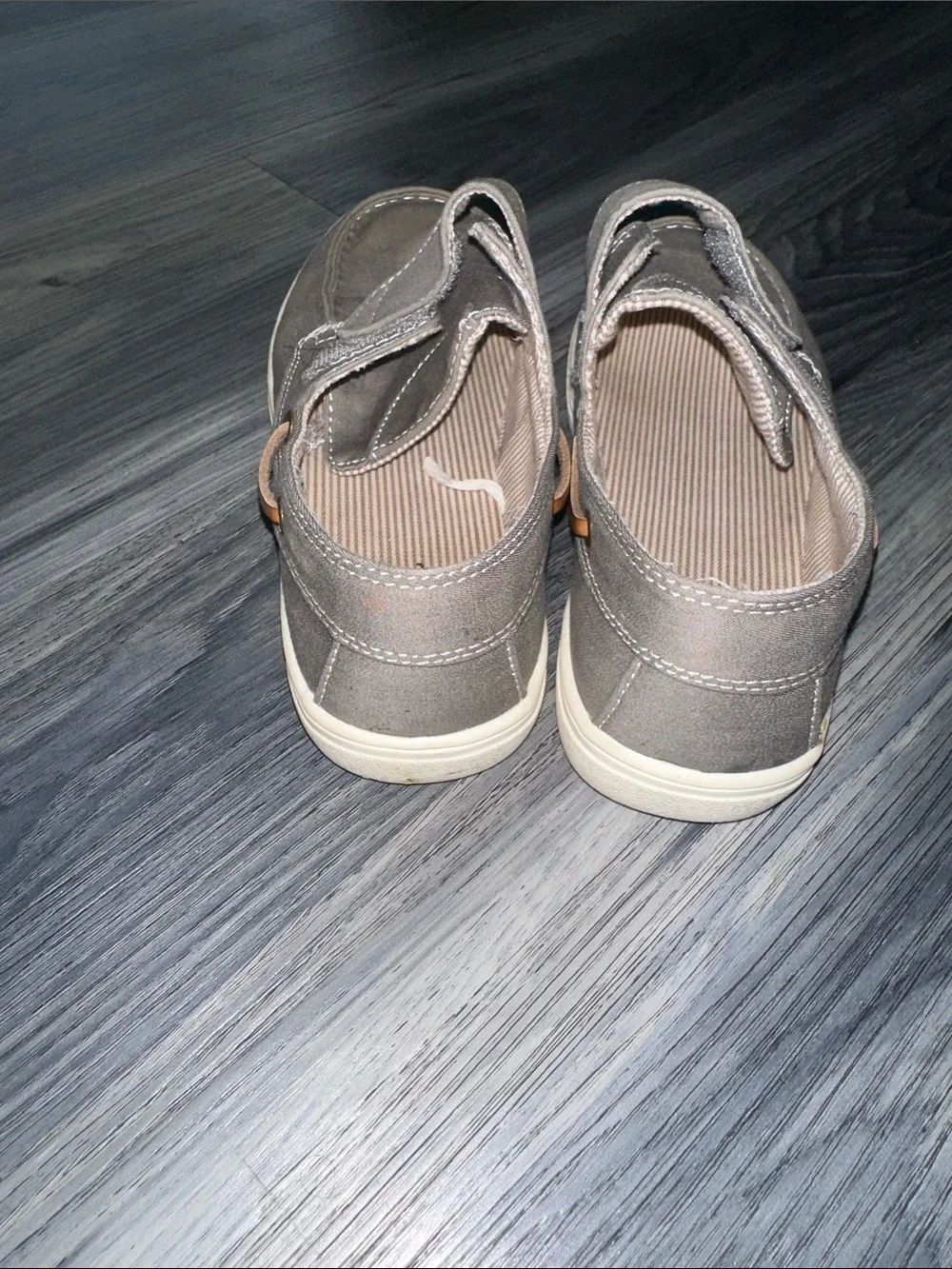 Place Taupe Canvas Hook-and-Loop Slip-On Shoes